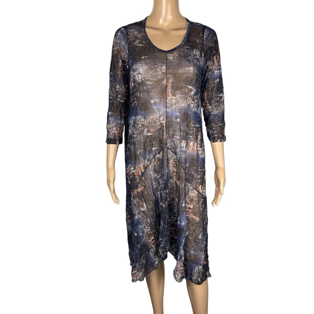 Comfy USA Sheer 3/4 Sleeve Cover Up Dress Size S - Picture 1 of 7